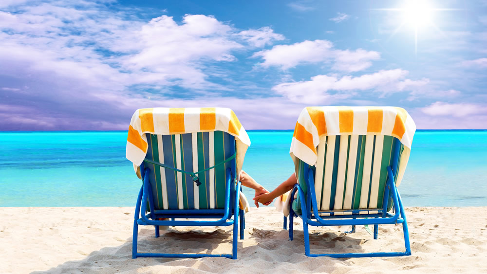 Couple relaxing at the beach